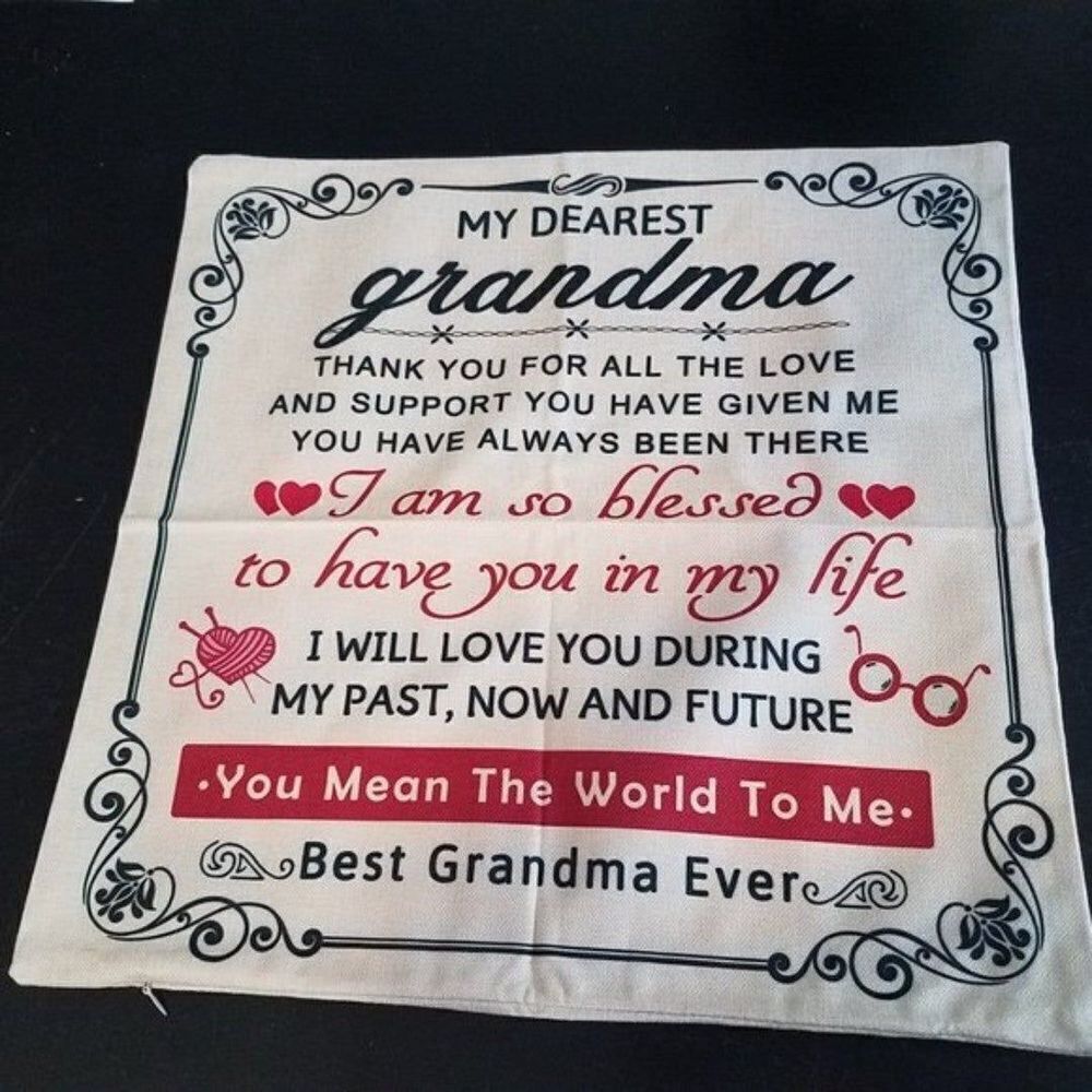 Accent Throw Pillow Cover Case Grandma Love Respect 17" Square